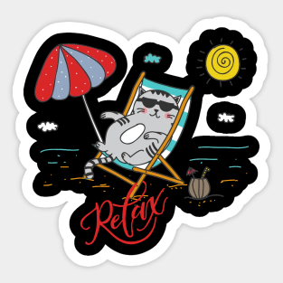 Relax Funny Cat Sticker